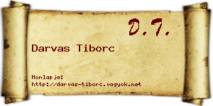 Darvas Tiborc névjegykártya